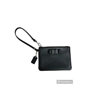 Coach Darcy Black Bow Small Wristlet